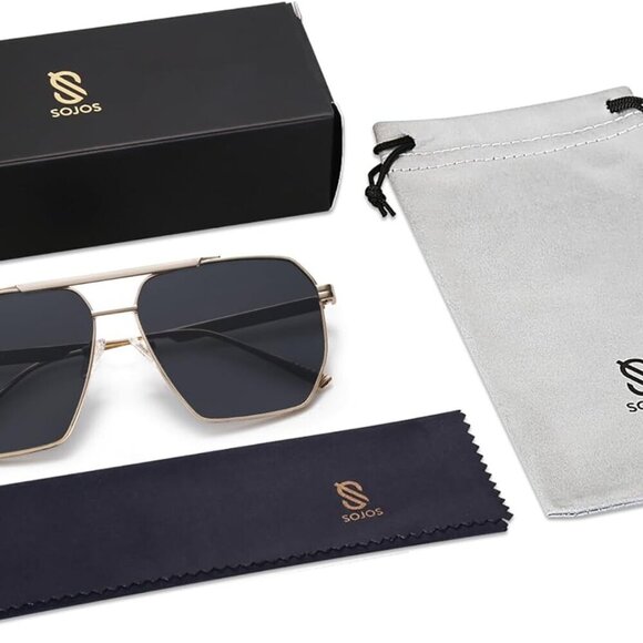 Oversized Polarized Sunglasses Women Men Vintage Metal Large Shades Cool UV - Picture 6 of 6